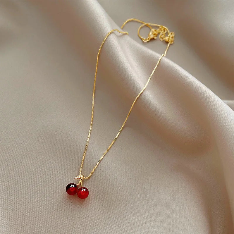 Red Cherry Pendant Necklace