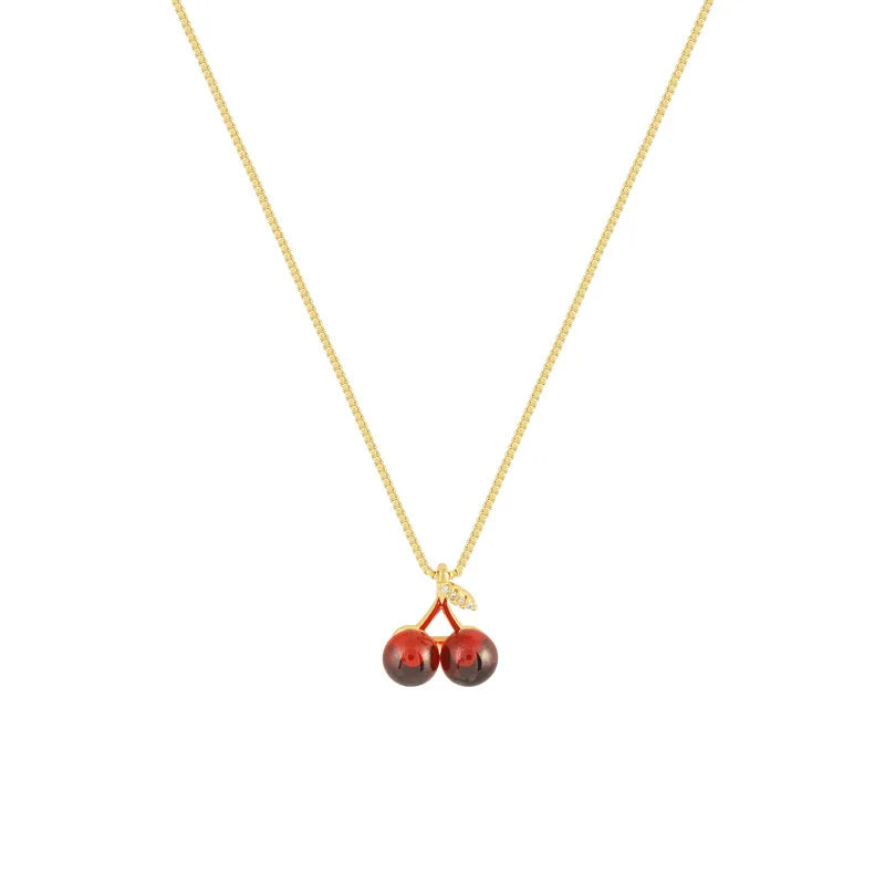 Red Cherry Pendant Necklace